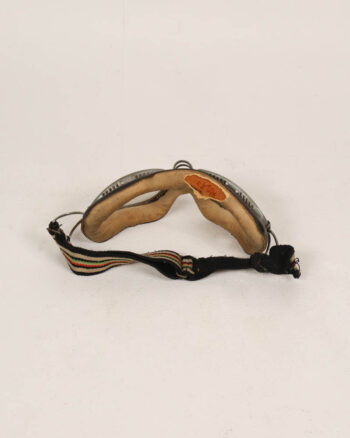 Vintage Leather Flying Goggles with Striped Headband