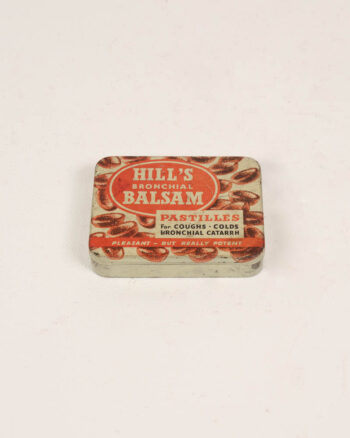 Vintage Hill’s Bronchial Balsam Pastilles Tin with Graphics