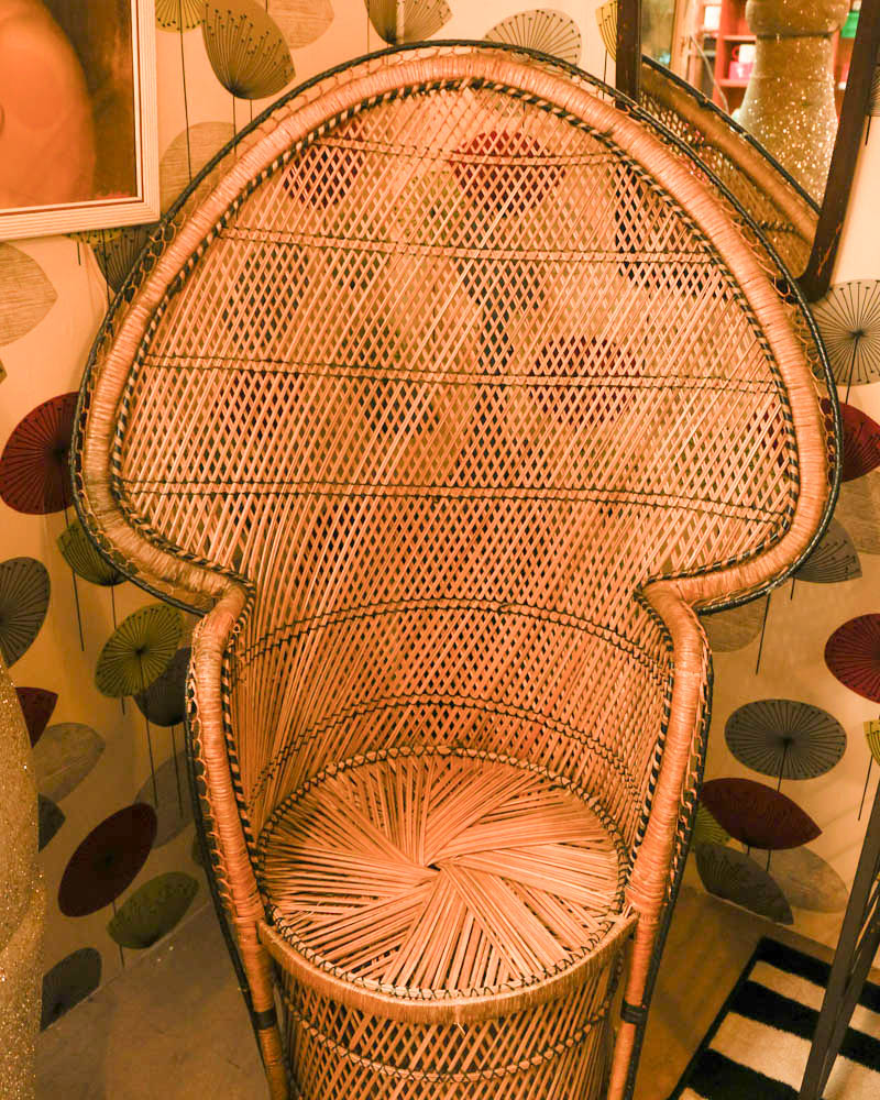 Wicker Rattan Peacock Chair with High Back