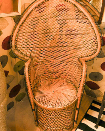 Wicker Rattan Peacock Chair with High Back