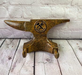 Brown Metal Anvil Workshop Ornament with Hooks