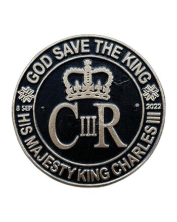 Cast Iron King Charles III Coronation Metal Wall Plaque with Crown