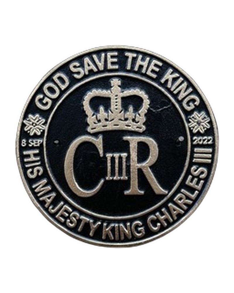 Cast Iron King Charles III Coronation Metal Wall Plaque with Crown