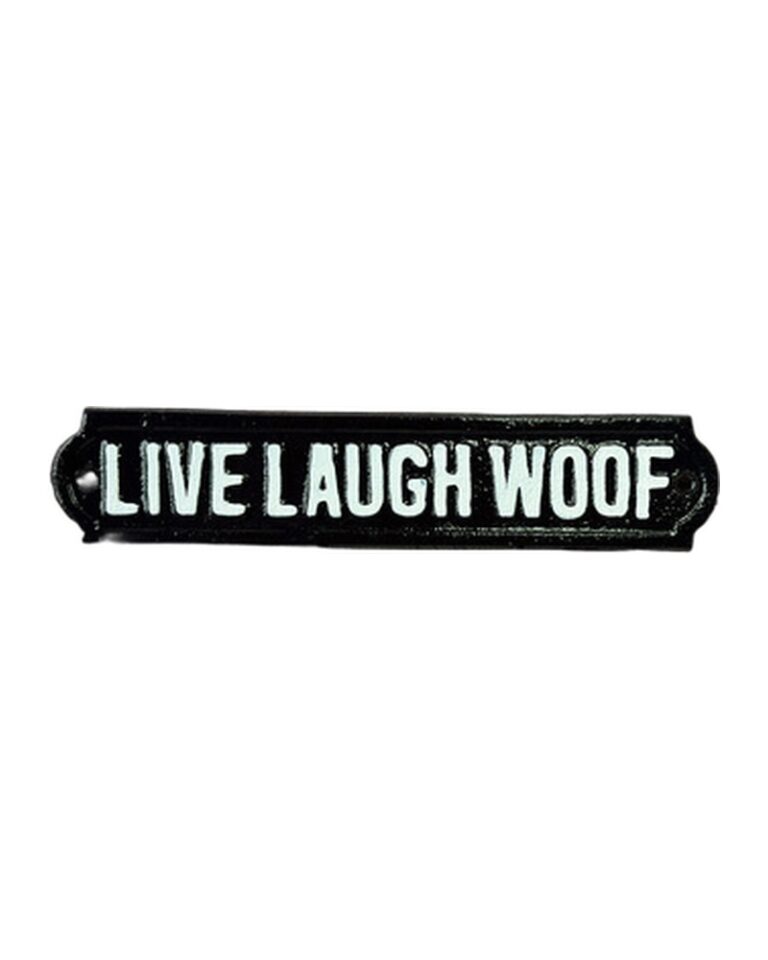 Cast Iron 'Live Laugh Woof' Wall Sign