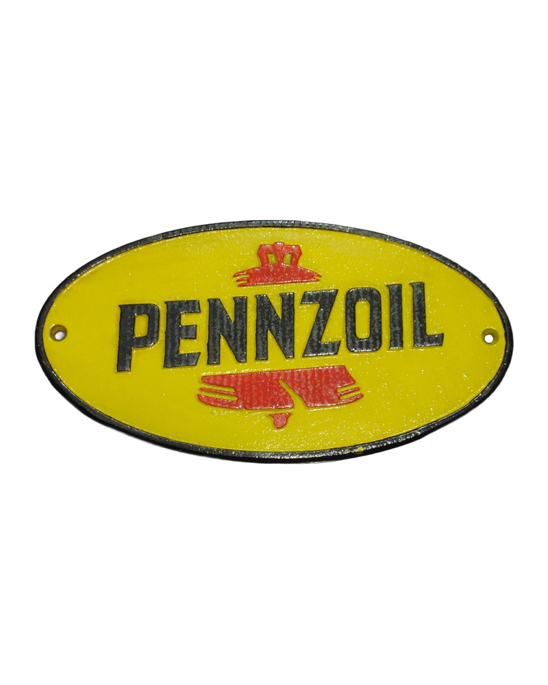 Cast Iron Pennzoil Sign