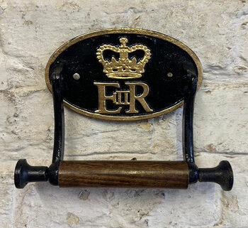 Cast Iron  ERII Royal Toilet Roll Holder