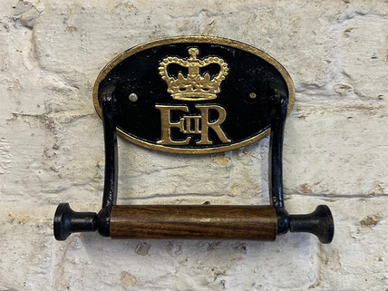 Cast Iron  ERII Royal Toilet Roll Holder