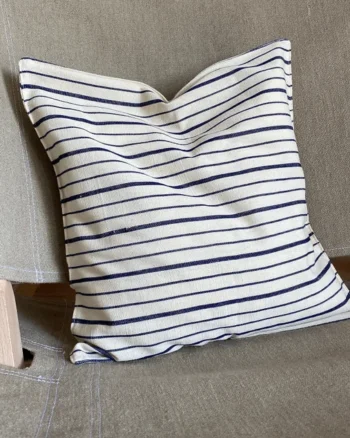 Cotton Cushion Cover with Blue Stripes
