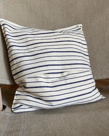 Cotton Cushion Cover with Blue Stripes