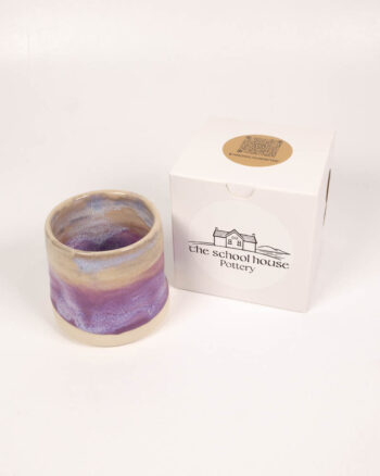 The School House Pottery Flat White Mug with Purple Glaze