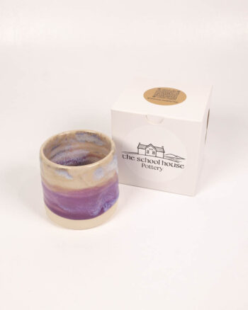The School House Pottery Flat White Ceramic Mug with Purple Glaze