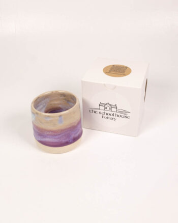 The School House Pottery Flat White Ceramic Mug with Purple Glaze