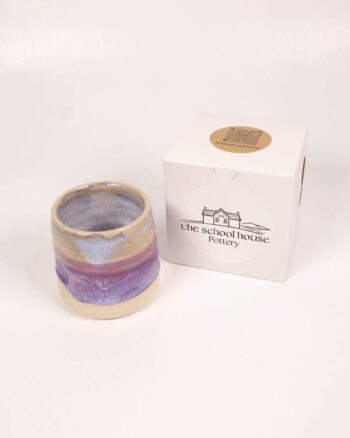 The School House Pottery Flat White Mug with Purple Glaze