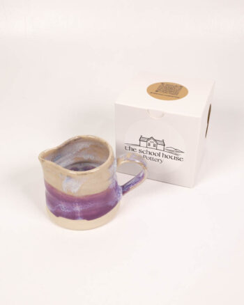 The School House Pottery Cream and Purple Ceramic Small Jug