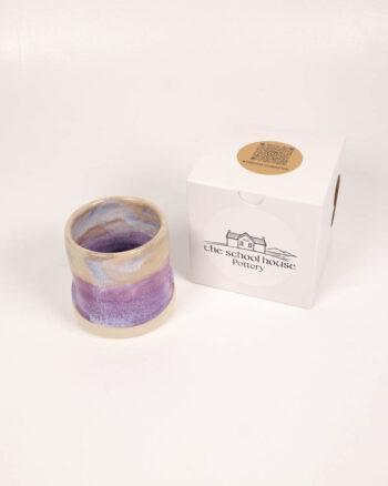 The School House Pottery Flat White Ceramic Mug with Purple Glaze