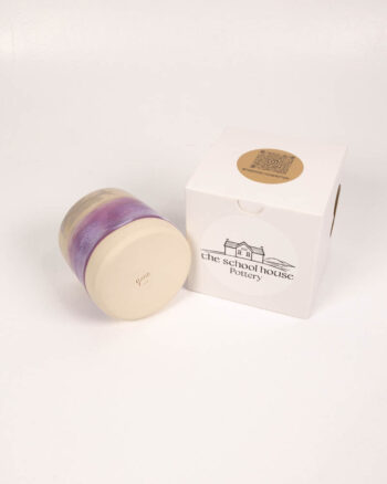 The School House Pottery Flat White Ceramic Mug with Purple Glaze