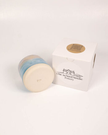 The School House Pottery Flat White Ceramic Mug with Blue Glaze