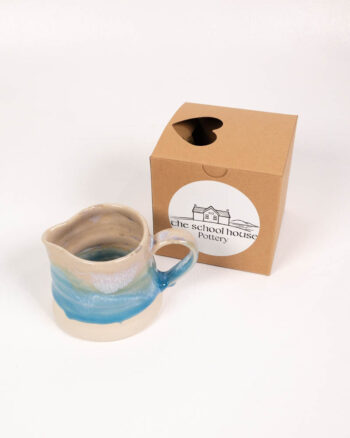 The School House Pottery Small Ceramic Jug with Blue Glaze