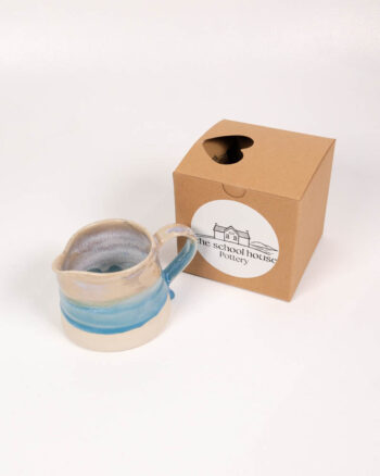 The School House Pottery Small Ceramic Jug with Blue Glaze