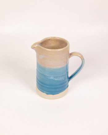 The School House Pottery Large Ceramic Jug with Blue Glaze