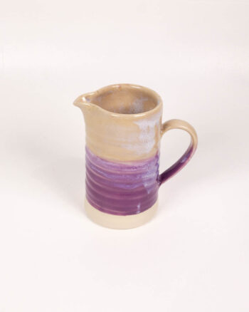 The School House Pottery Cream and Purple Ceramic Large Jug