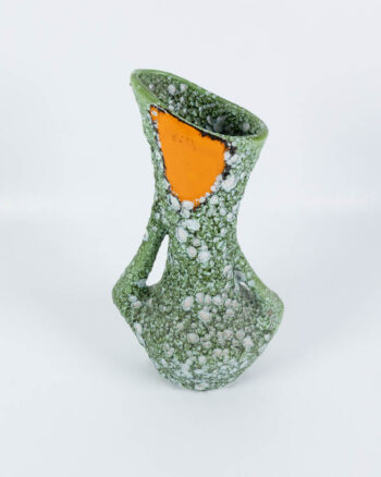 Mid-Century Ceramic Vase with Orange Accent
