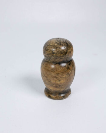 Italian Alabaster Owl Figurine with Marbled Effect