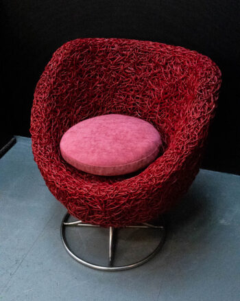 Red Chair with Pink Cushion