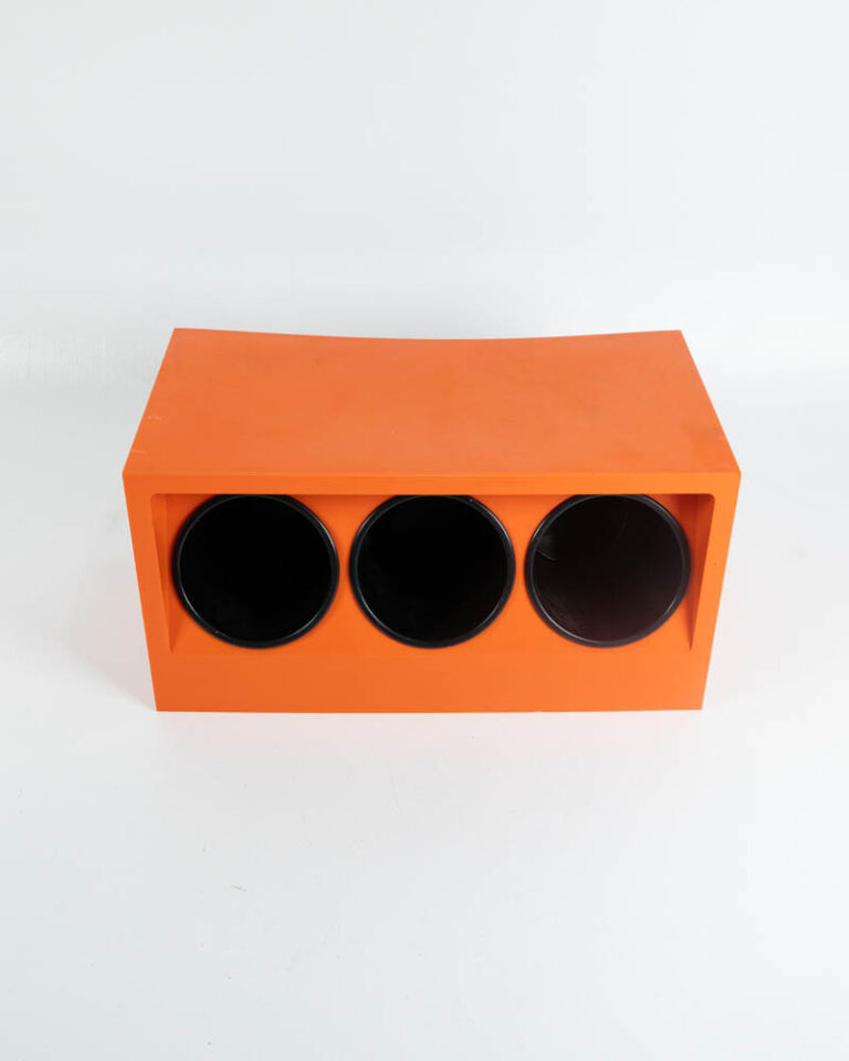 Orange Plastic Bottle Holder with 3 Black Inserts