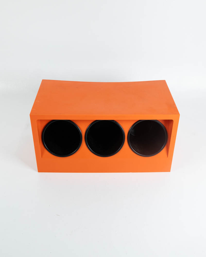 Orange Plastic Bottle Holder with 3 Black Inserts