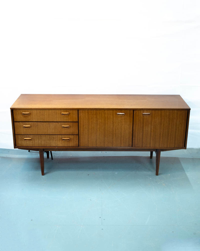 Mid-Century Teak Sideboard with Sliding Doors