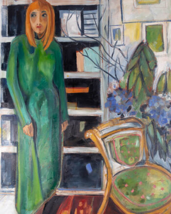 ‘Amanda with Chair’ Oil Painting by Fleur Jackson