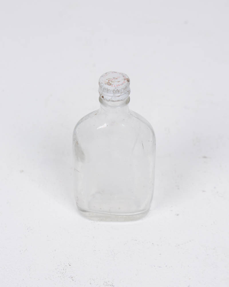 Vintage Glass Bottle with Metal Screw Top