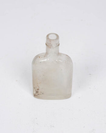 Antique Clear Glass whiskey Bottle with Square Base (12cm)