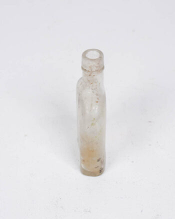 Antique Clear Glass whiskey Bottle with Square Base (12cm)