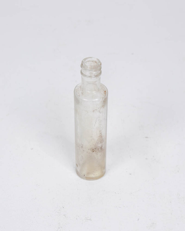 Vintage Clear Glass Bottle with Narrow Neck