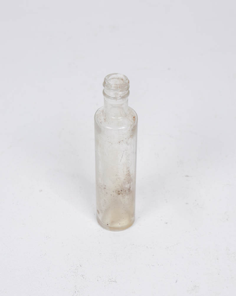 Vintage Clear Glass Bottle with Narrow Neck