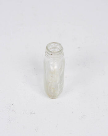 Vintage Embossed Clear Glass Bottle with Markings (7cm)