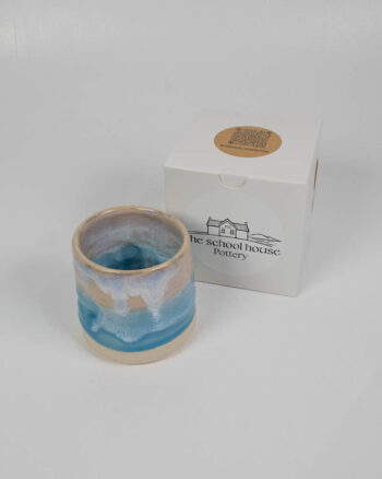 The School House Pottery Ceramic Mug with Blue Glaze Detailing
