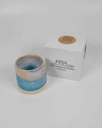 The School House Pottery Ceramic Mug with Blue Glaze Detailing