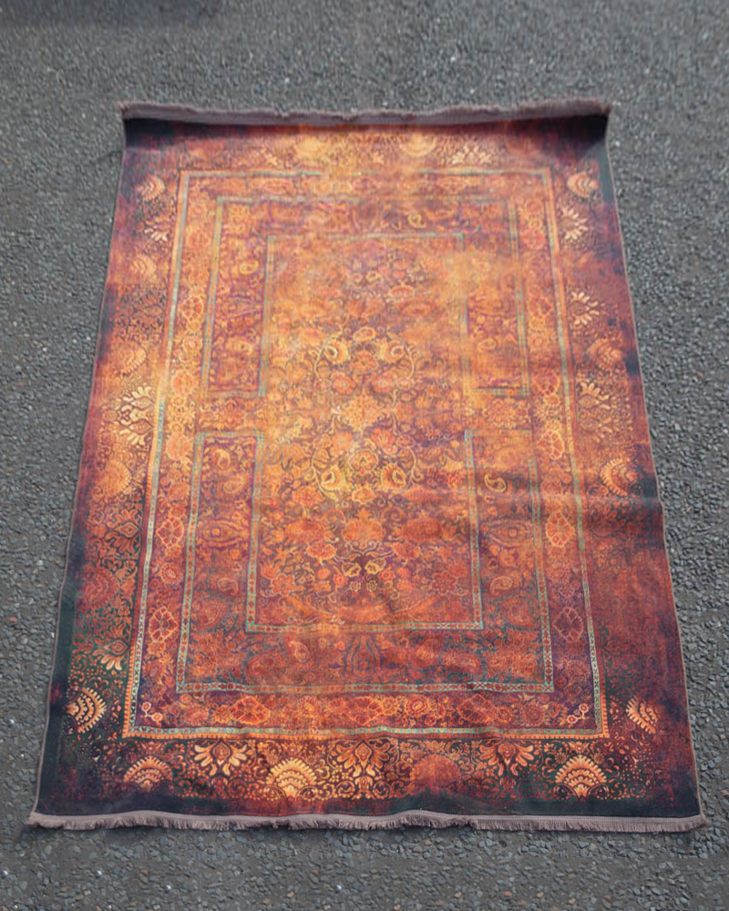 Full Pile Iranian Floral Designer Rug with Bordered Design – 3-17CH