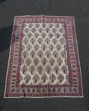Fine Hand Woven Vintage Persian Wool Rug with Paisley Design – 14-17CH