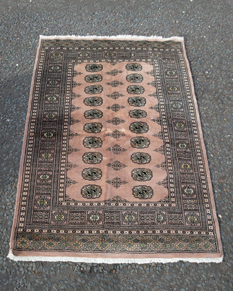 Hand Woven Wool Rug with Bokhara Jaldar Design – 11-17CH