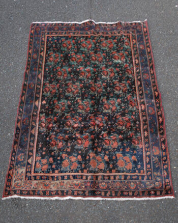 Vintage Persian Thick Pile Kirman Wool Rug with All Over Floral Design – 6-17CH