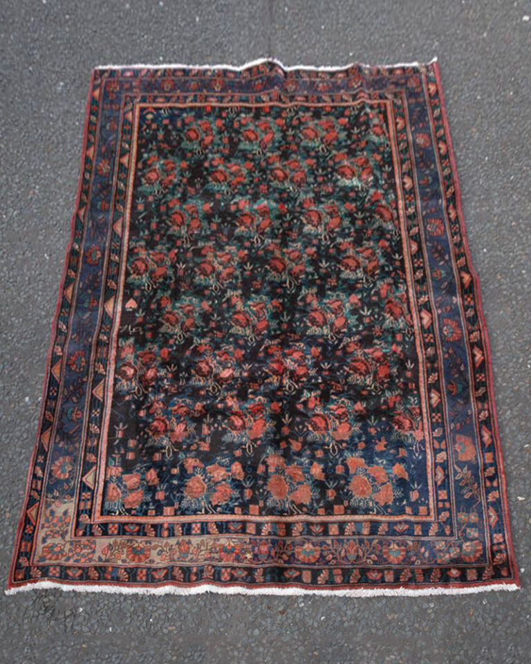 Vintage Persian Thick Pile Kirman Wool Rug with All Over Floral Design - 6-17CH