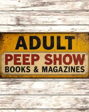 Adult Peep Show Metal Sign – Retro Books & Magazines Decor