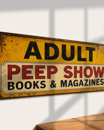 Adult Peep Show Metal Sign – Retro Books & Magazines Decor