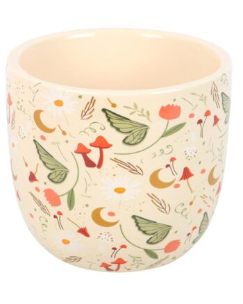 Cream Ceramic Fairy Folklore Plant Pot