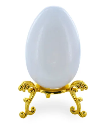 Large Gold Tone Metal Egg Stand Holder Display