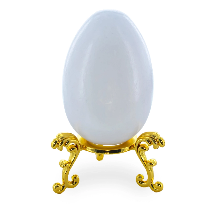 Large Gold Tone Metal Egg Stand Holder Display